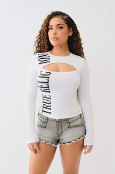 LONG SLEEVE KEYHOLE LOGO TOP, image 2