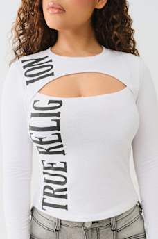 LONG SLEEVE KEYHOLE LOGO TOP, image 1
