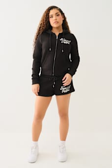 CLASSIC WINGED CRYSTAL ZIP HOODIE , image 4