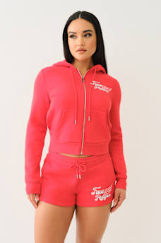 CLASSIC WINGED CRYSTAL ZIP HOODIE , image 3