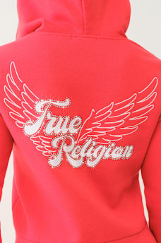 CLASSIC WINGED CRYSTAL ZIP HOODIE , image 1