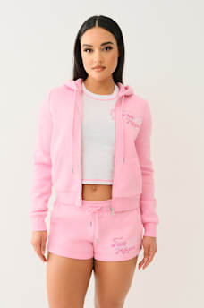 CLASSIC WINGED CRYSTAL ZIP HOODIE , image 2