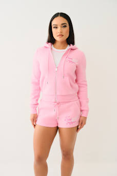 CLASSIC WINGED CRYSTAL ZIP HOODIE , image 5
