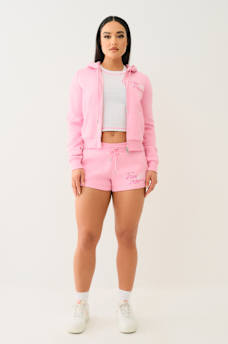 CLASSIC WINGED CRYSTAL ZIP HOODIE , image 6
