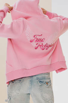 CLASSIC WINGED CRYSTAL ZIP HOODIE , image 1