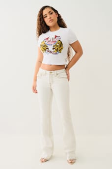 BECCA BIG T LUREX MID RISE BOOTCUT JEAN, image 2