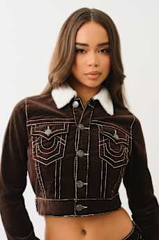 CORDUROY BIG T CROP JACKET, image 3