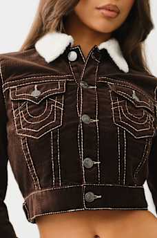 CORDUROY BIG T CROP JACKET, image 6
