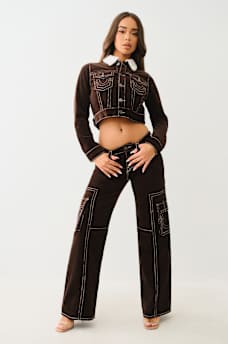 BOBBI CORDUROY BIG T BAGGY CARGO PANT, image 2