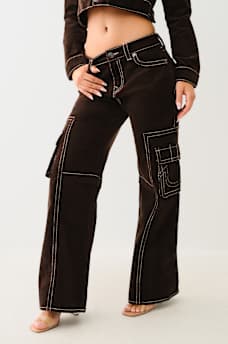 BOBBI CORDUROY BIG T BAGGY CARGO PANT, image 3