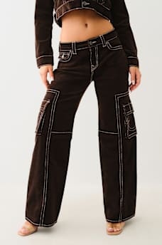 BOBBI CORDUROY BIG T BAGGY CARGO PANT, image 1