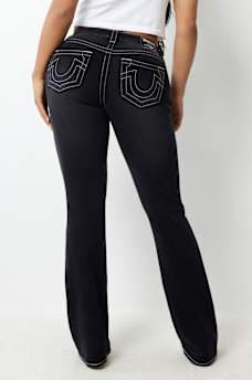 BECCA BLACK TERRY MID RISE BOOTCUT PANT, image 2