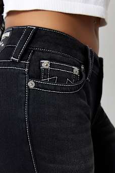 BECCA BLACK TERRY MID RISE BOOTCUT PANT, image 5