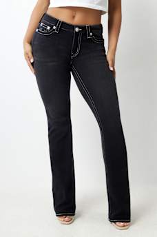 BECCA BLACK TERRY MID RISE BOOTCUT PANT, image 1