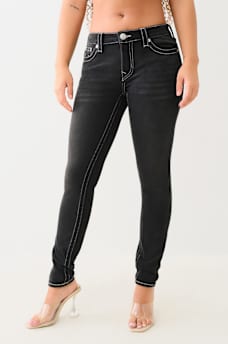 JENNIE BLACK TERRY MID RISE CURVY SKINNY PANT, image 1