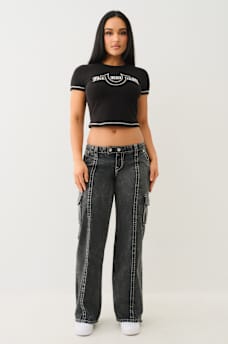 BOBBI LOW RISE BIG T RELAXED CARGO PANT, image 2
