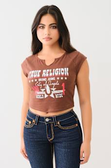 CRYSTAL WESTERN NOTCH BABY TEE, image 2