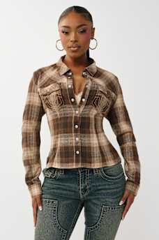 SLIM BUTTON DOWN PLAID SHIRT, image 1