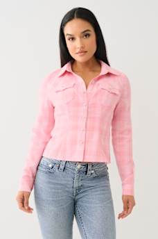 SLIM BUTTON DOWN PLAID SHIRT, image 2