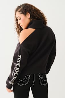 TURTLENECK COLD SHOULDER SWEATER, image 3