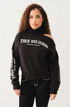 TURTLENECK COLD SHOULDER SWEATER, image 1