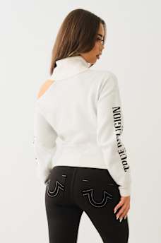 TURTLENECK COLD SHOULDER SWEATER, image 5