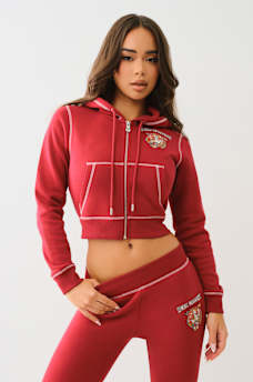 CRYSTAL TIGER ZIP HOODIE, image 2
