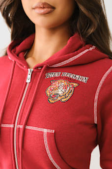 CRYSTAL TIGER ZIP HOODIE, image 6