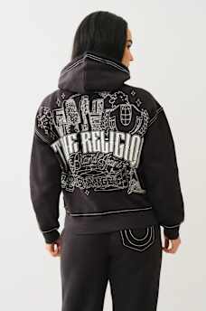 L.A. CITYSCAPE EMBROIDERED BOYFRIEND HOODIE, image 3