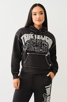 L.A. CITYSCAPE EMBROIDERED BOYFRIEND HOODIE, image 1