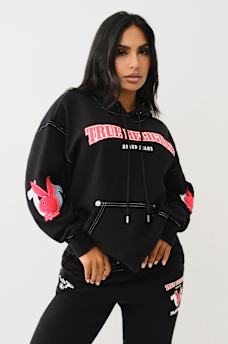 TRUE RELIGION X PLAYBOY FLEECE BOYFRIEND HOODIE, image 2