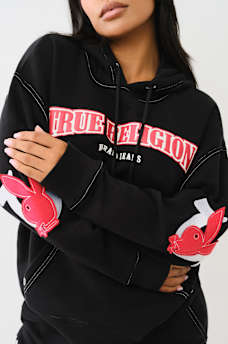 TRUE RELIGION X PLAYBOY FLEECE BOYFRIEND HOODIE, image 1