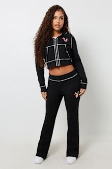 TRUE RELIGION X PLAYBOY CRYSTAL CROP ZIP HOODIE, image 3