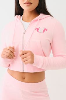 TRUE RELIGION X PLAYBOY CRYSTAL CROP ZIP HOODIE, image 2