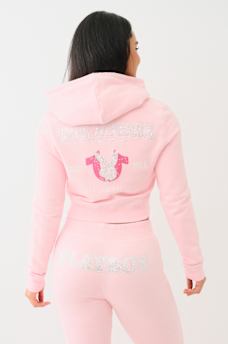 TRUE RELIGION X PLAYBOY CRYSTAL CROP ZIP HOODIE, image 5