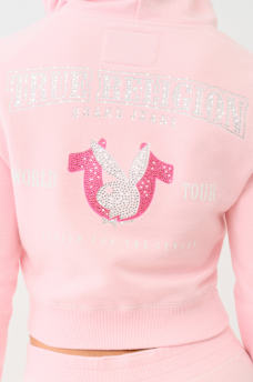 TRUE RELIGION X PLAYBOY CRYSTAL CROP ZIP HOODIE, image 1