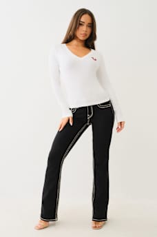 BECCA SUPER T MID RISE BOOTCUT JEAN, image 2