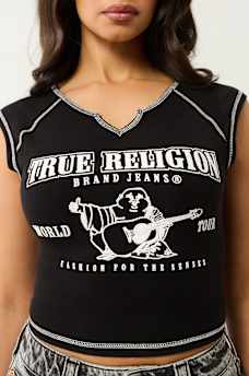 RIBBED WORLD TOUR NOTCH BABY TEE, image 3