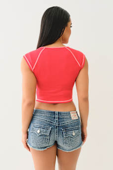RIBBED WORLD TOUR NOTCH BABY TEE, image 4