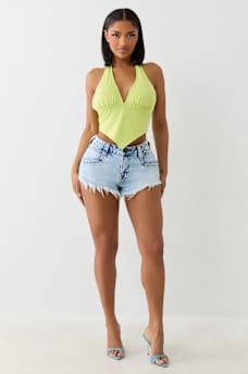 CRYSTAL PLUNGE HALTER TOP, image 2