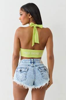 CRYSTAL PLUNGE HALTER TOP, image 3