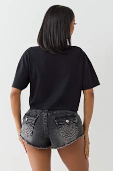 EMBROIDERED BUDDHA BOXY CROPPED TEE, image 4