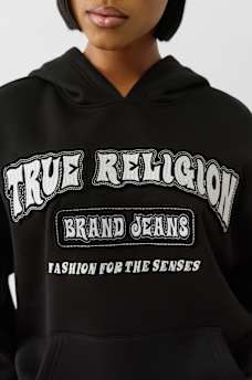 LOGO APPLIQUE BOYFRIEND HOODIE, image 3