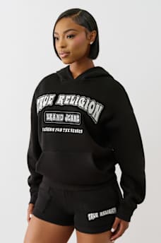 LOGO APPLIQUE BOYFRIEND HOODIE, image 5