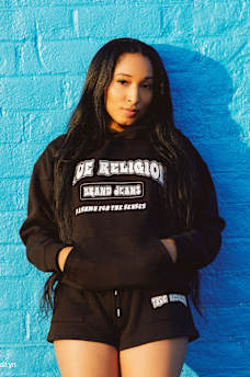 LOGO APPLIQUE BOYFRIEND HOODIE, image 1