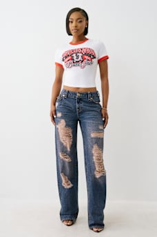 CRYSTAL LOGO RINGER BABY TEE, image 4