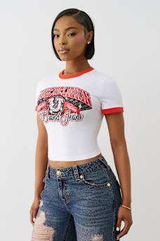 CRYSTAL LOGO RINGER BABY TEE, image 5