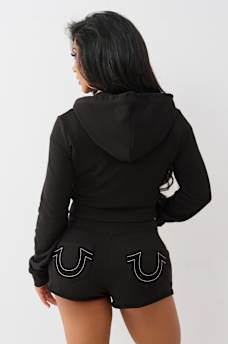SHRUNKEN ROPE STITCH ZIP HOODIE, image 6