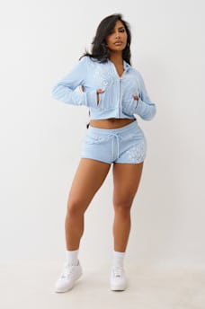 SHRUNKEN ROPE STITCH ZIP HOODIE, image 3