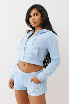 SHRUNKEN ROPE STITCH ZIP HOODIE, image 5